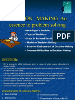 Decision - Making: An Essence To Problem Solving