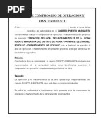 Acta de Operación y Mantenimiento-Caserio Puerto Margarita