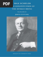 (Marquette Studies in Philosophy No. 62) Max Scheler, John Cutting (Translator) - On The Constitution of The Human Being - From The Posthumous Works, Volumes 11 & 12-Marquette University Press (2008)