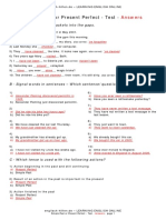 Test Simple Past Present Perfect en Answers