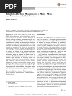 Indentation Hardness Measurements at Macro-, Micro-, and Nanoscale: A Critical Overview