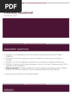 Strategic Leadership: Assignments Outline