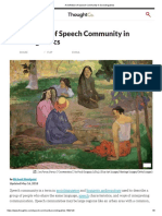 A Definition of Speech Community in Sociolinguistics