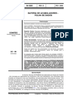 N-1581 - Bateria de Acumuladores - Folha de Dados