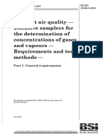 Ambient Air Quality - Diffusive Samplers For The Determination of Concentrations of Gases and Vapours - Requirements and Test Methods