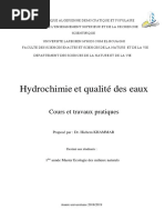 Hydrochimie Et Qualité Des Eaux 1