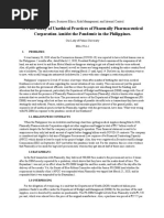 A Case Study of Unethical Practices of Pharmally Pharmaceutical Corporation Amidst The Pandemic in The Philippines