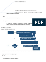 Separation and Purification Operations Synthesis