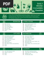 Daily House Cleaning Checklist Template