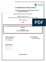 La Contribution de La Gestion de La Force de Vente Au Développement Du Chiffre D'affaires