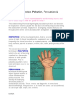 Lesson 1: Inspection, Palpation, Percussion & Auscultation