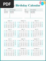 Birthday Calendar Template-3a