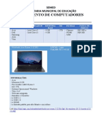 Orçamento de Computadores para Professores