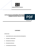 Catálogo de Categorías Programáticas de La Admon Publica Federal