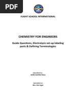 Guide Questions, Electrolysis Set-Up Labeling Parts & Defining Terminologies - PILLA