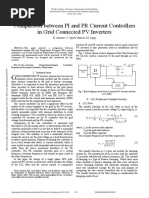 Comparison Between PI and PR Current Controllers in Grid Connected PV Inverters