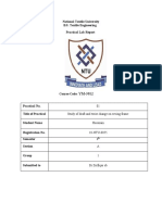 National Textile University B.S. Textile Engineering Practical Lab Report