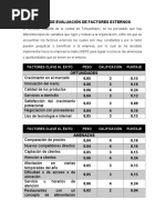 Matriz de Evaluación de Factores Externos