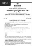 Sample Paper ACST First Step JEE-2020