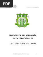 GUIA DIDACTICA DE Uso Eficiente Del Agua UNIDAD I