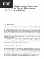 Conservation Equations For Mass Momentum and Energy