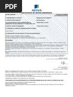 Certificate of Motor Insurance: Signedonbehalfof Aviva Insura Nce Limite D (Authorise D Insure RS)