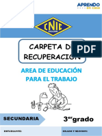 CARPETA DE RECUPERACION DEL AREA DE EDUCACION PARA EL TRABAJO 3ro 20-21