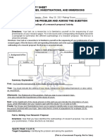 Learner'S Activity Sheet Grade12 - Inquiries, Investigations, and Immersions