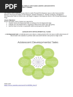 Lesson Description:: Module 3: Developmental Skills and Tasks Among Adolescents