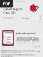 Bahasa Inggris Class XI/1: Good Morning Everyone Monday, 18 October 2021 Man 3 Sleman