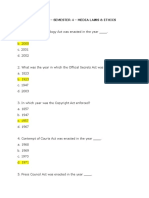 106 MCQs - SYBAMMC - Sem 4 - Media Laws & Ethics