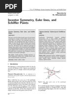 Incenter Symmetry, Euler Lines, and Schiffler Points: Guyen E Ildberger