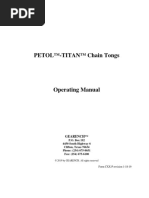 PETOL TITAN Chain Tongs Operating Manual