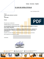 Certificado Operatividad Dobladora