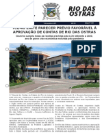 Jornal Oficial Rio Das Ostras: Tce-Rj Emite Parecer Prévio Favorável À Aprovação de Contas de Rio Das Ostras