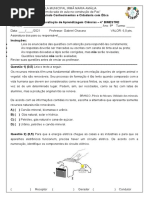 Avaliação 4º BIM - Matéria e Energia EMIMA