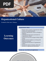 Organizational Culture: Presented By: Mery Jane G. Manzano