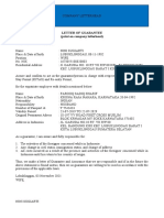 Letter of Guarantee (Print On Company Letterhead)