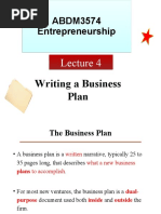 ABDM3574 Entrepreneurship ABDM3574 Entrepreneurship: Writing A Business Plan