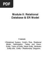 Module II: Relational Database & ER Model