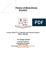 Fermi Theory of Beta Decay (Contd.) : Dr. Sanjay Kumar