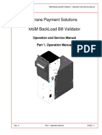 Crane Payment Solutions MSM Backload Bill Validator: Operation and Service Manual Part 1. Operation Manual