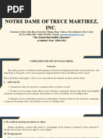 Notre Dame of Trece Martirez, Inc.: "The School That Builds Character"