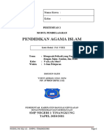 Modul Pembelajaran PAI KLS - 9 JUJUR, SANTUN DAN MALU