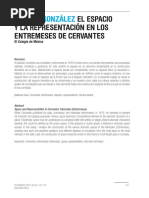 GONZÁLEZ, Aurelio - El Espacio y La Representación en Los Entremeses-De Cervantes (Pág. 1 Apenas)