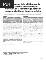 Consecuencias de La Inhibición de La Bomba de Sodio en Neuronas y Su Relevancia en La Fisiopatología Del Daño Celular Producido Por Isquemia Anóxica