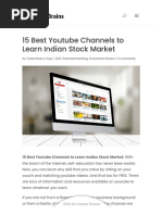 15 Best Youtube Channels To Learn Indian Stock Market - Trade Brains