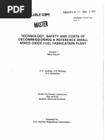 Available: Technology, Safety and Costs of Decommissioning A Reference Small Mixed Oxide Fuel Fabrication Plant