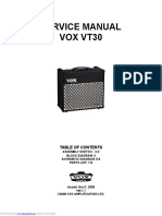 Service Manual Vox Vt30: Assembly Sketch 2-3 Block Diagram: 4 Schematic Diagram: 5-6 Parts List: 7-8