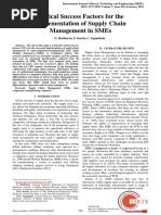 Critical Success Factors For The Implementation of Supply Chain Management in Smes